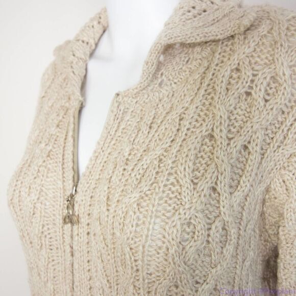 Inis Craft 100% merino wool fisherman cardigan sweater, women's‎ size S - Picture 7 of 16